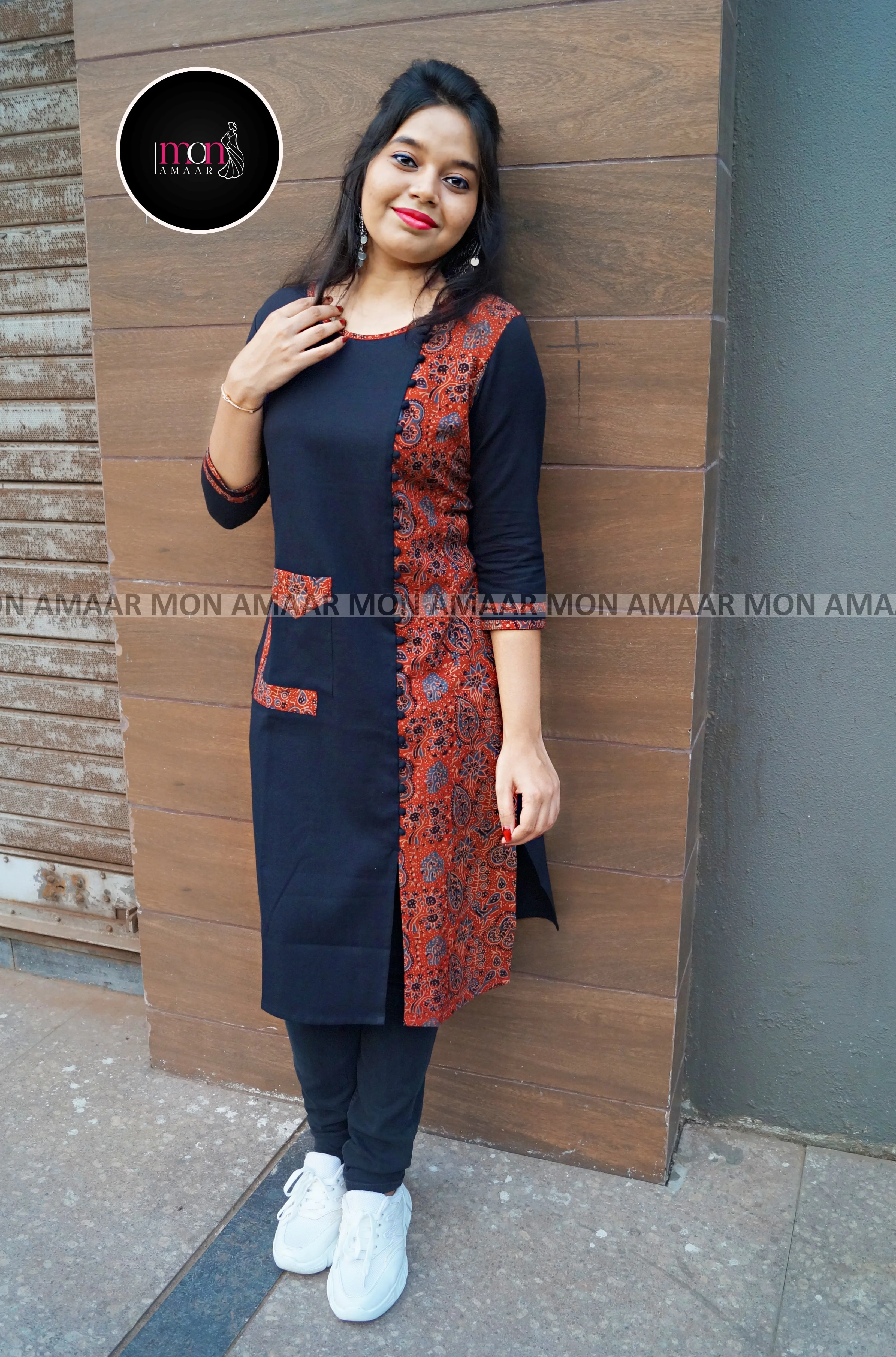 Heritage Vibe-Sustainable Hand Block Ajrakh Kurti - Image 5