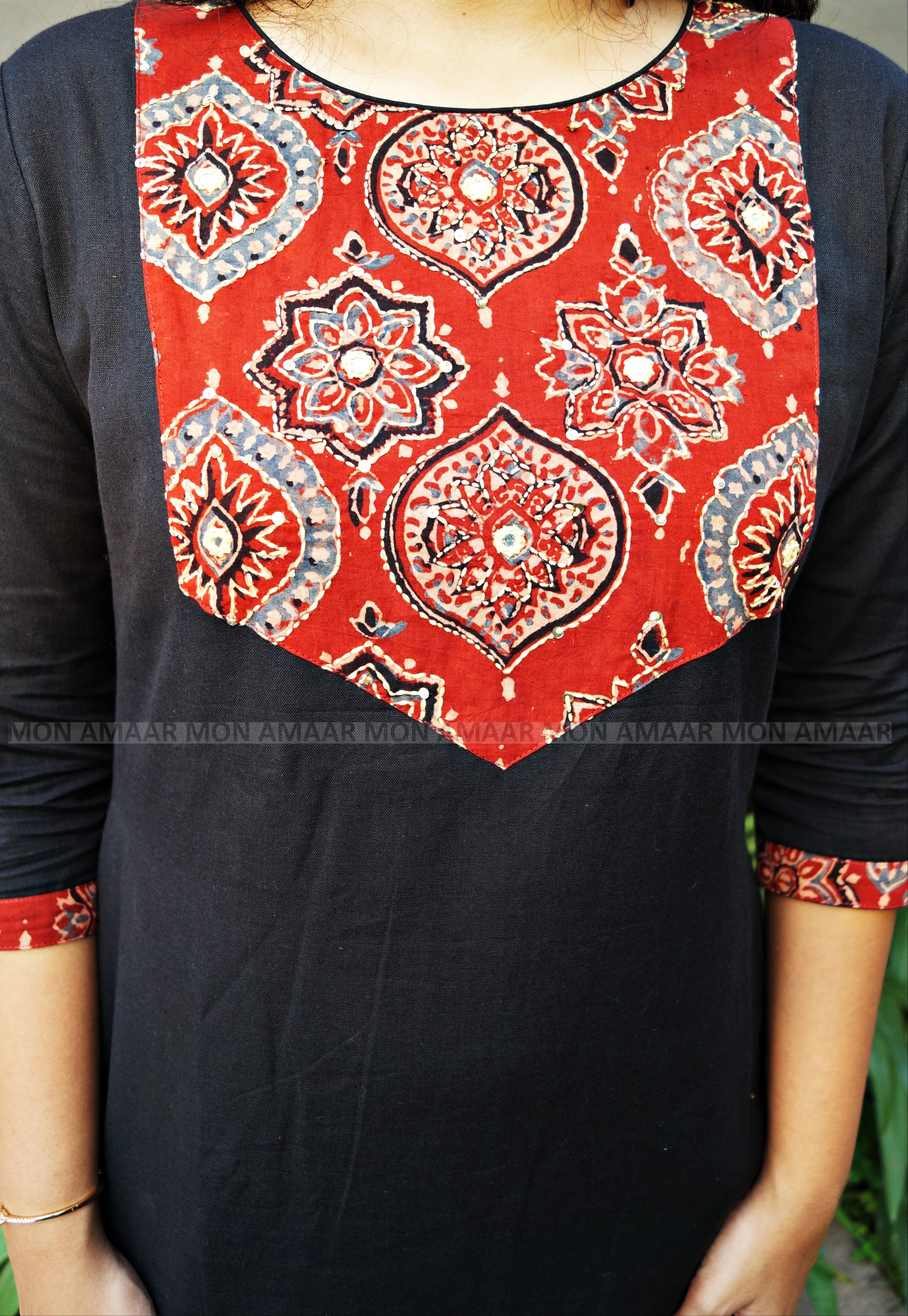 Slit & Style - Sustainable Hand Block Ajrakh Kurti - Image 4