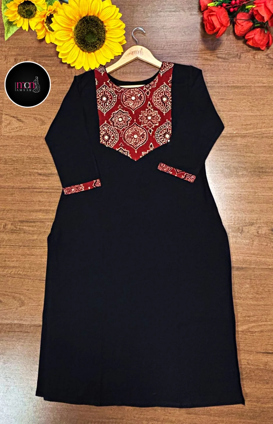 Slit & Style - Sustainable Hand Block Ajrakh Kurti - Image 6