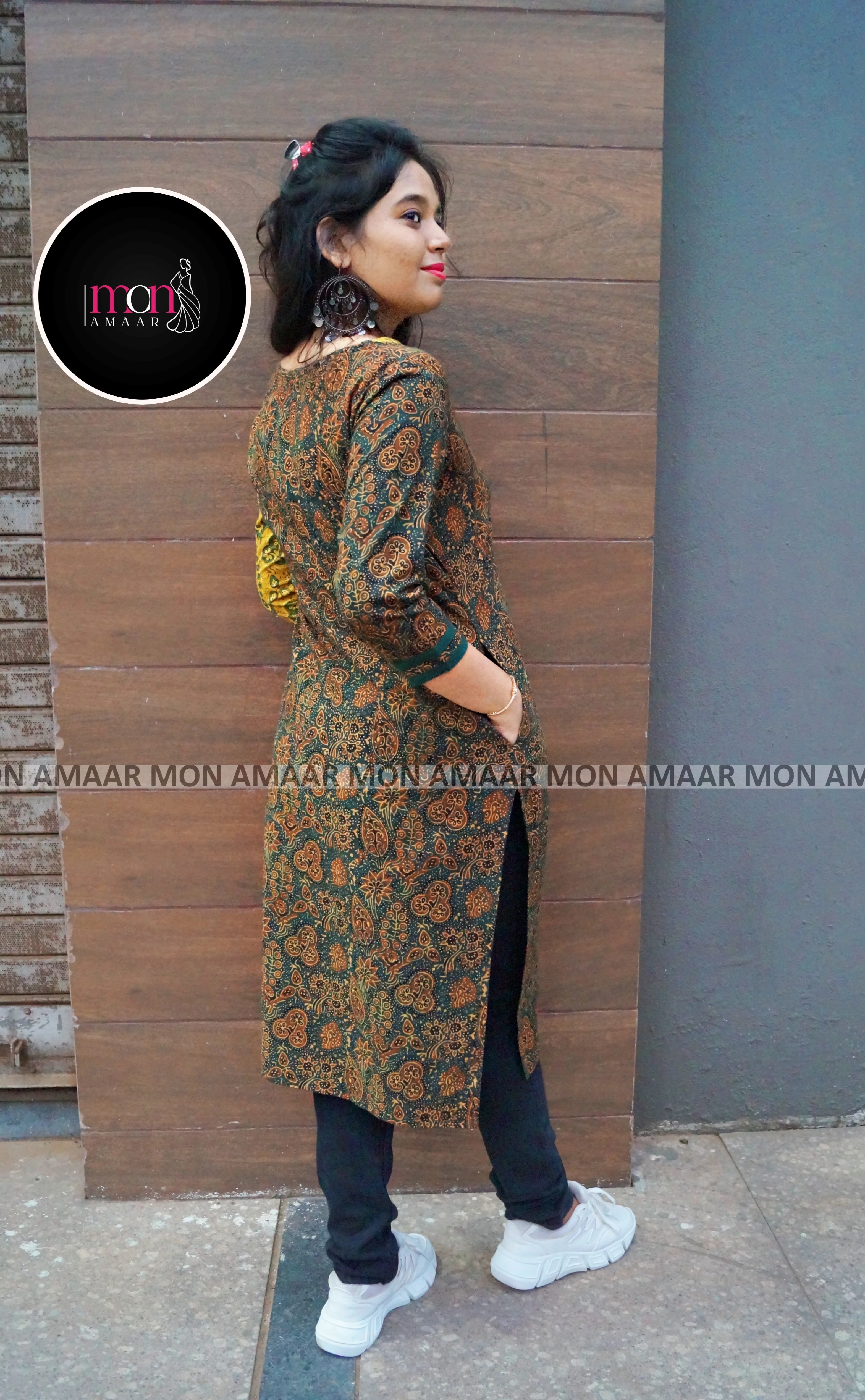 Ajrakh Grace- Sustainable Hand Block Ajrakh Kurti - Image 4