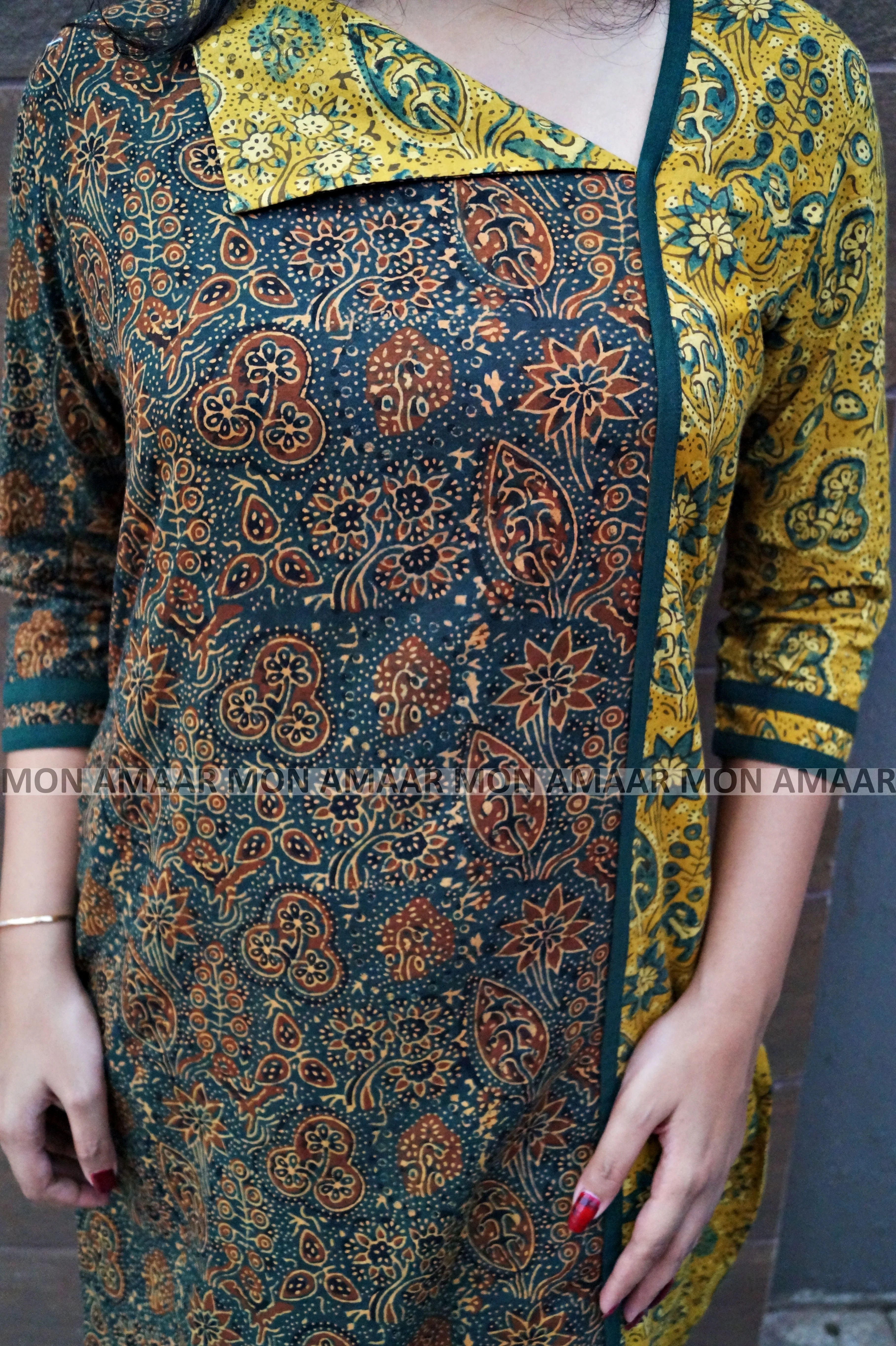 Ajrakh Grace- Sustainable Hand Block Ajrakh Kurti - Image 5