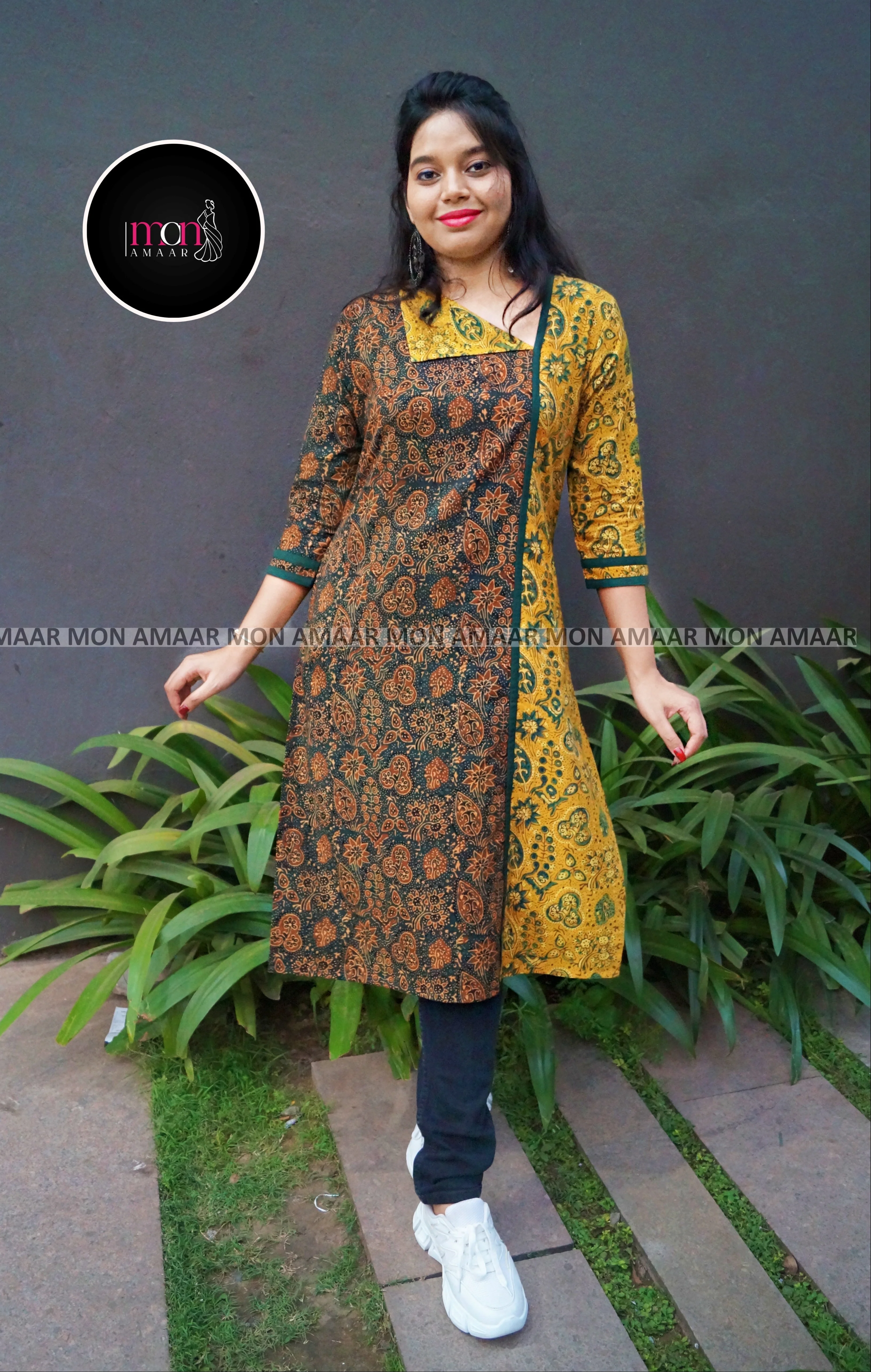 Ajrakh Grace- Sustainable Hand Block Ajrakh Kurti - Image 6