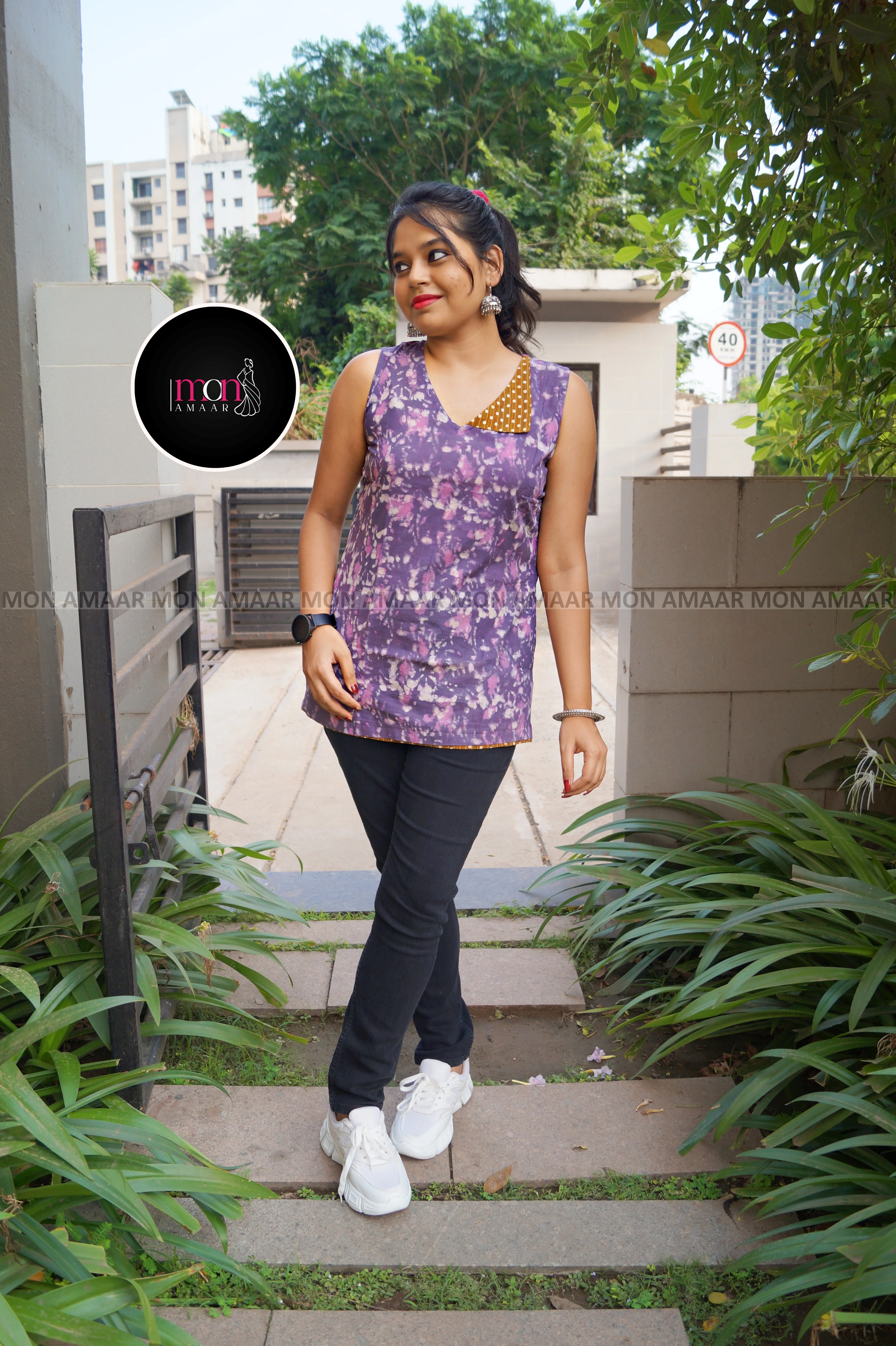 Smartness freak -Sustainable Bagru Print Ethnic Top - Image 3