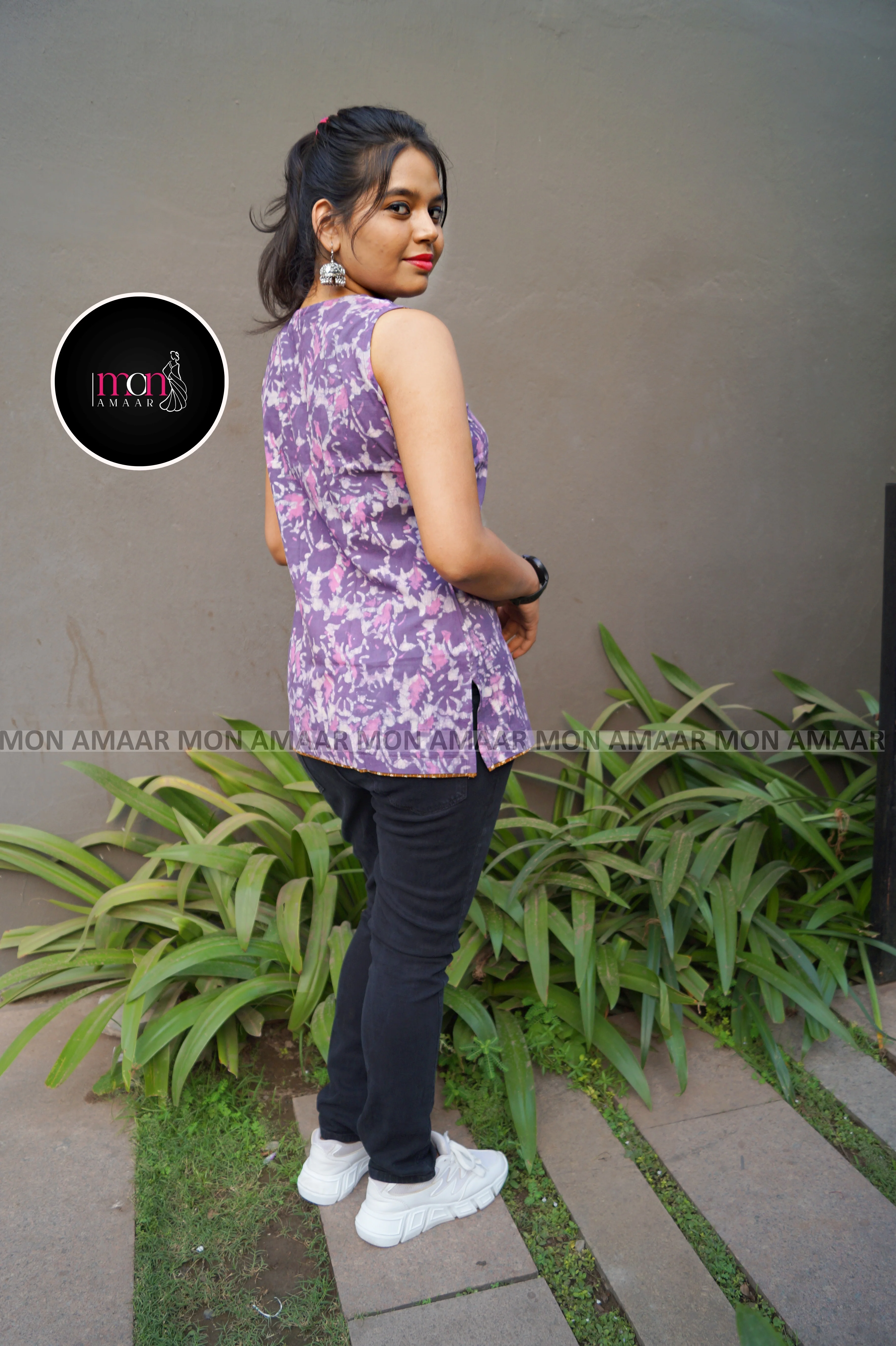 Smartness freak -Sustainable Bagru Print Ethnic Top - Image 6