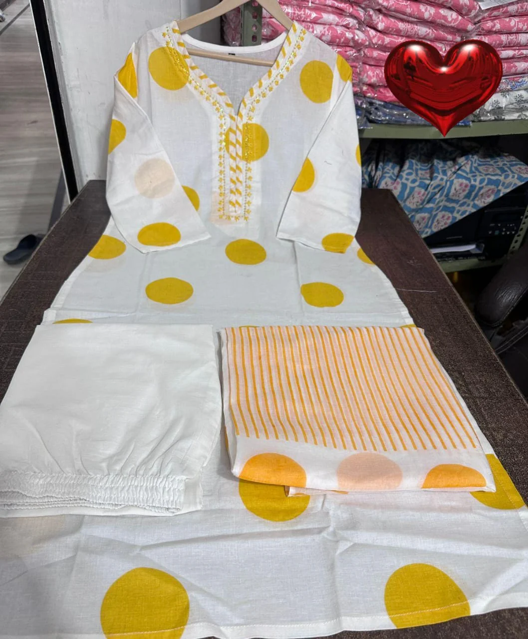 Antique Stones Cotton Kurti Set - Image 5